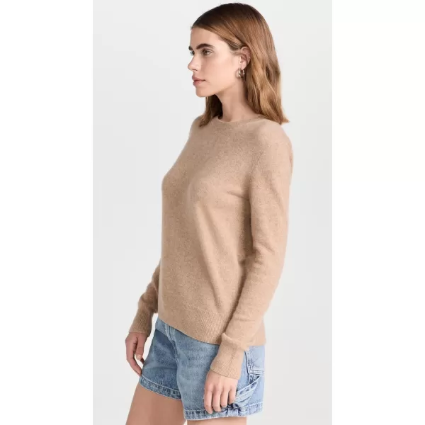 White  Warren Womens Cashmere Core Crewneck SweaterCamel Heather