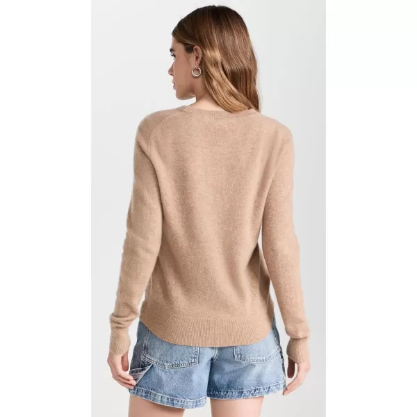 White  Warren Womens Cashmere Core Crewneck SweaterCamel Heather