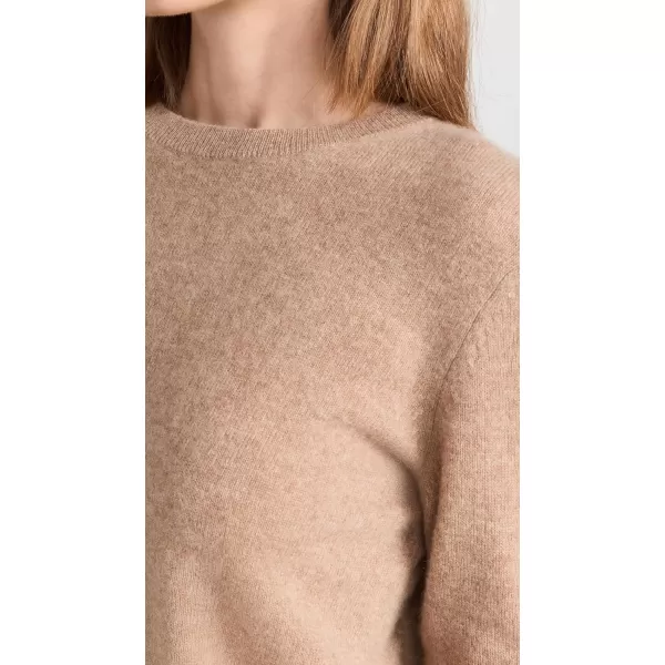 White  Warren Womens Cashmere Core Crewneck SweaterCamel Heather