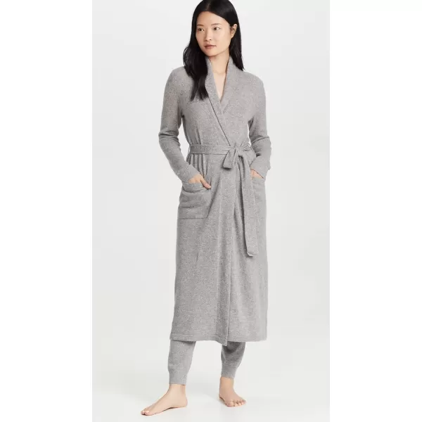 White  Warren Womens Cashmere Long RobeGrey Heather