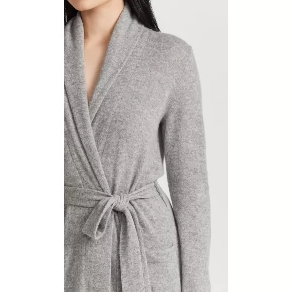 White  Warren Womens Cashmere Long RobeGrey Heather