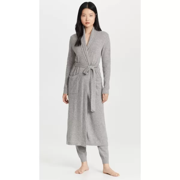 White  Warren Womens Cashmere Long RobeGrey Heather