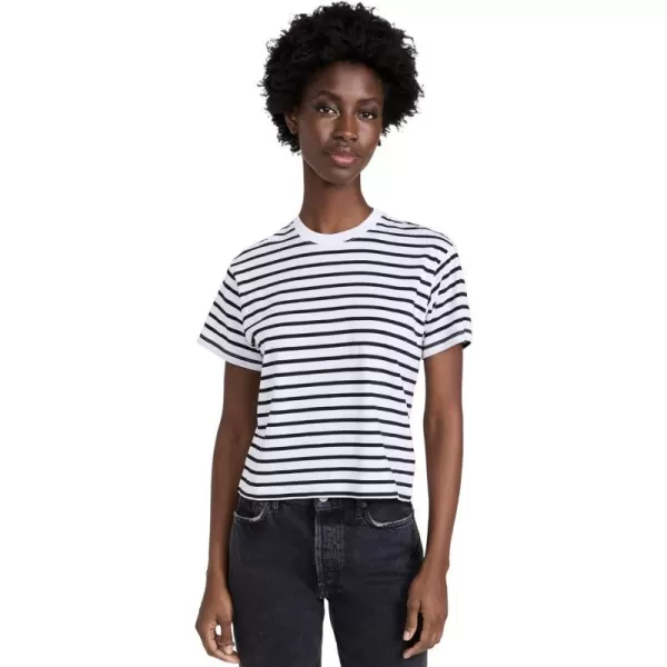 ATM Anthony Thomas Melillo Womens School Boy Stripe TeeBlackWhite Stripe