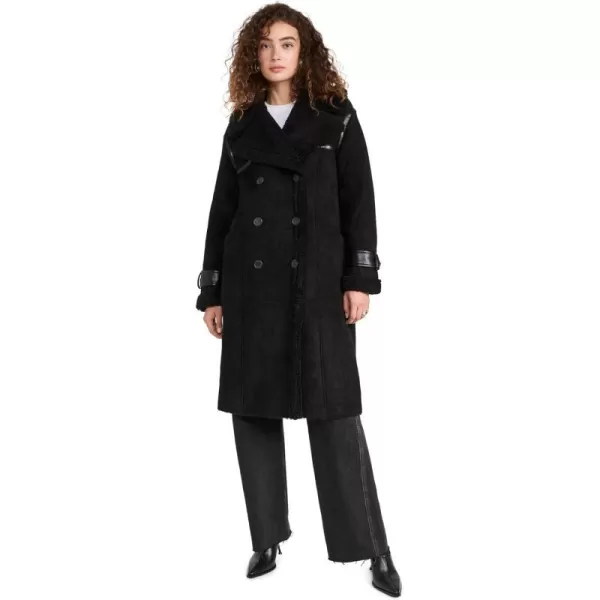 Avec Les Filles Womens Shearling CoatBlack