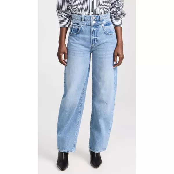 FRAME Womens Double Waist Long Barrel JeansFRAME Womens Double Waist Long Barrel Jeans
