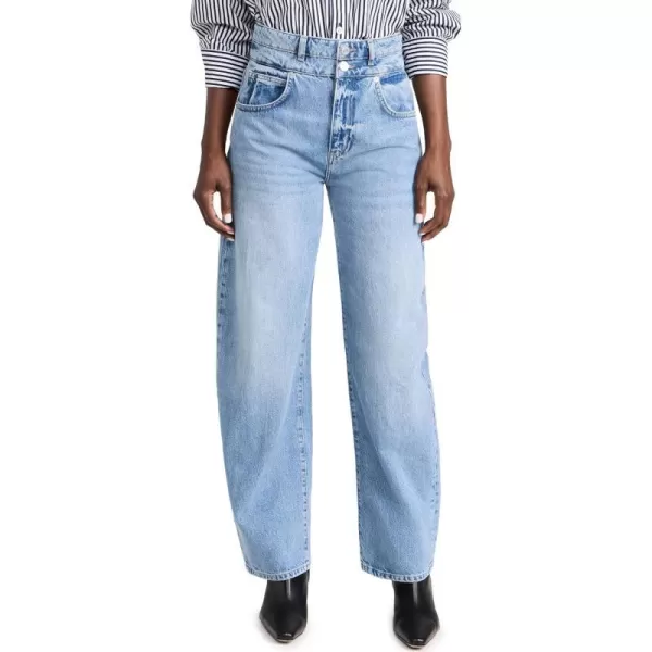 FRAME Womens Double Waist Long Barrel JeansWeston