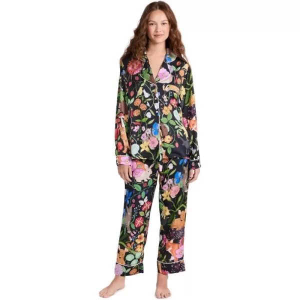 Karen Mabon Womens Summer Garden Long PJ SetBlack