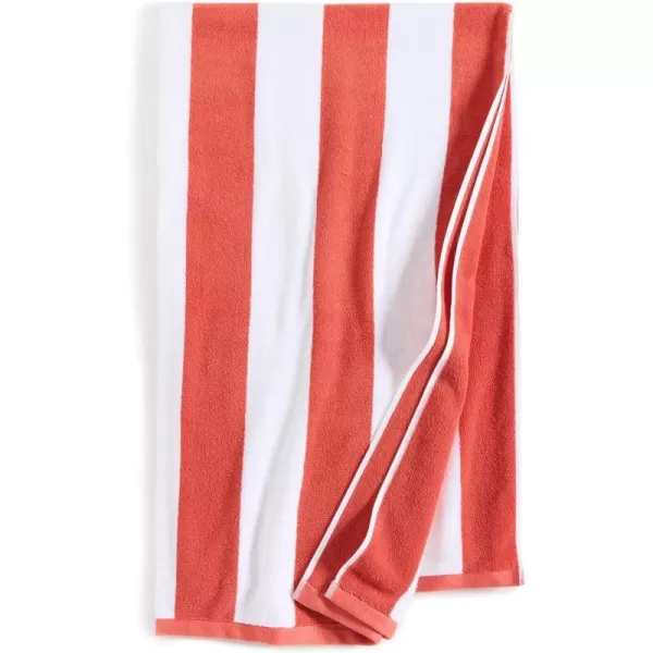 Kassatex Womens Cabana Stripe Beach Towel Coral Beach TowelBeach Towel Coral