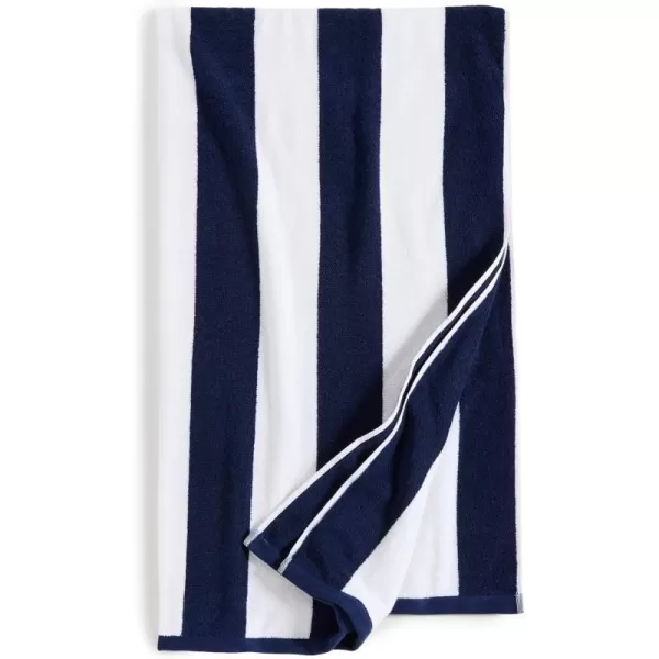 Kassatex Womens Cabana Stripe Beach Towel Coral Beach TowelBeach Towel Navy