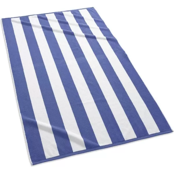 Kassatex Womens Cabana Stripe Beach Towel Coral Beach TowelBeach Towel Royal Blue