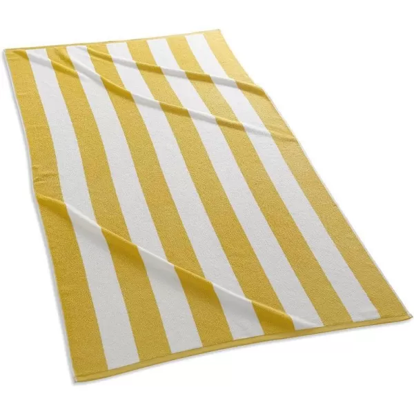 Kassatex Womens Cabana Stripe Beach Towel Coral Beach TowelBeach Towel Yellow