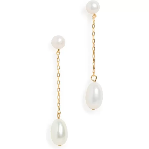 Madewell Womens Freshwater Pearl Linear Statement EarringsVintage Gold