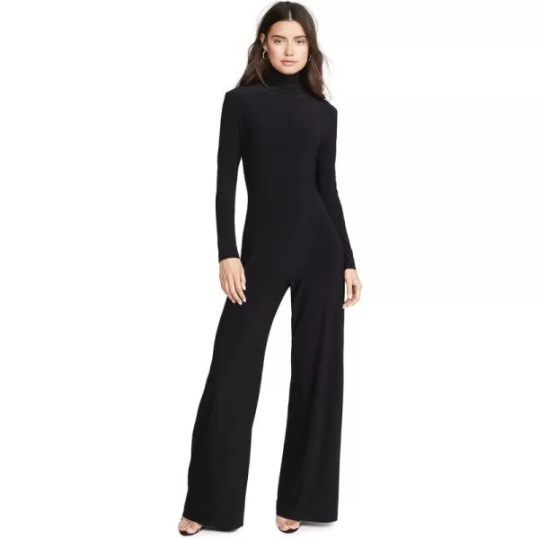 Norma Kamali Womens Long Sleeve Turtleneck JumpsuitBlack