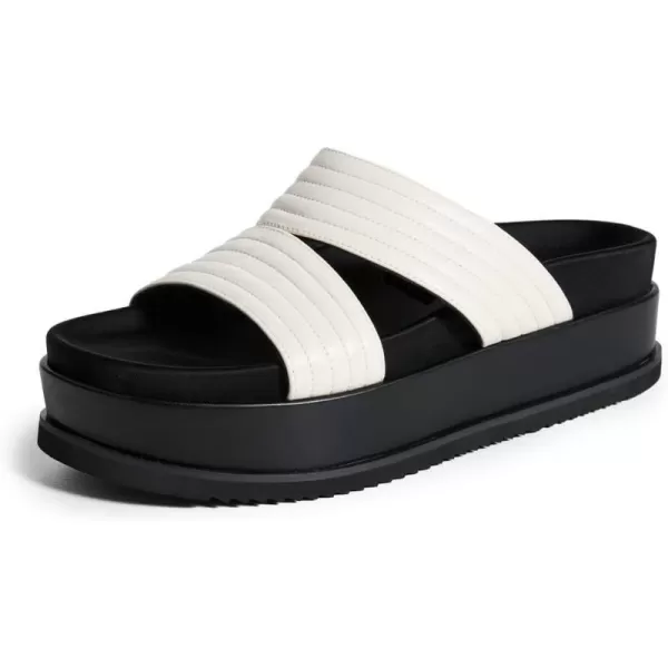 R0AM Womens Crescent Platform SandalsWhite