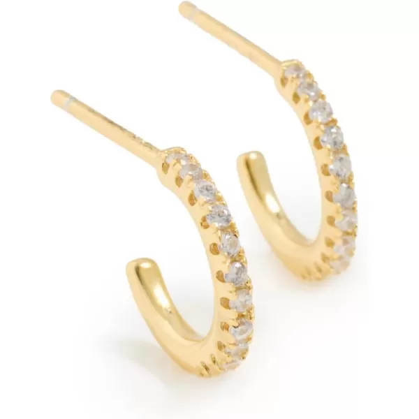 SHASHI Womens Mini Hoop EarringsGoldClear