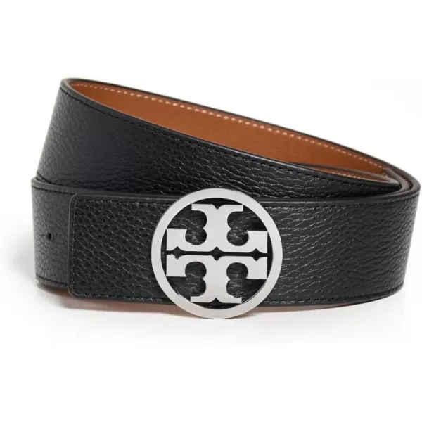 Tory Burch Womens 1 Miller Reversible BeltBlackClassic CuoioSilver