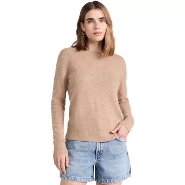 White  Warren Womens Cashmere Core Crewneck SweaterCamel Heather