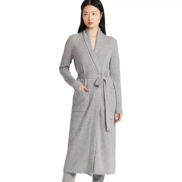 White  Warren Womens Cashmere Long RobeGrey Heather