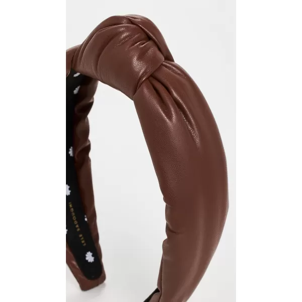 Lele Sadoughi Womens Faux Leather Knotted HeadbandWalnut