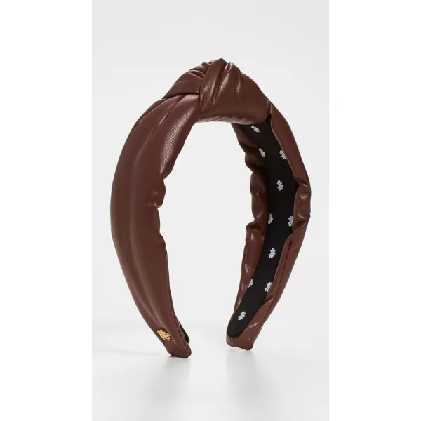 Lele Sadoughi Womens Faux Leather Knotted HeadbandWalnut