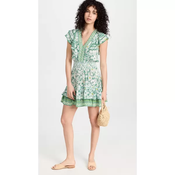 Poupette St Barth Womens Mini Dress Camila VGreen Mid 70s Garden