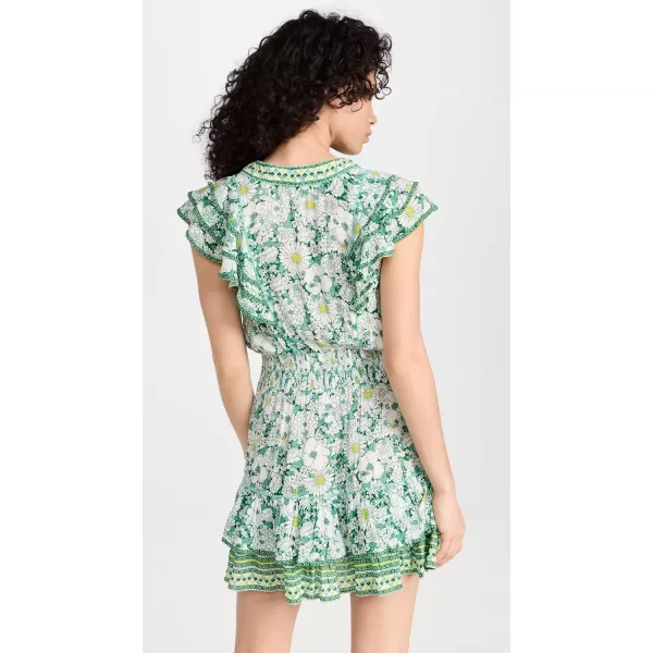 Poupette St Barth Womens Mini Dress Camila VGreen Mid 70s Garden