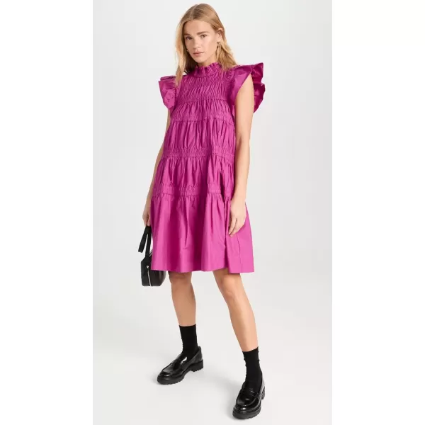 Sea Womens Steph Cotton Flutter Sleeve Tunic DressPink