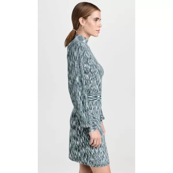 Shoshanna Womens Molly Long Sleeve Melange Knit DressSage Multi