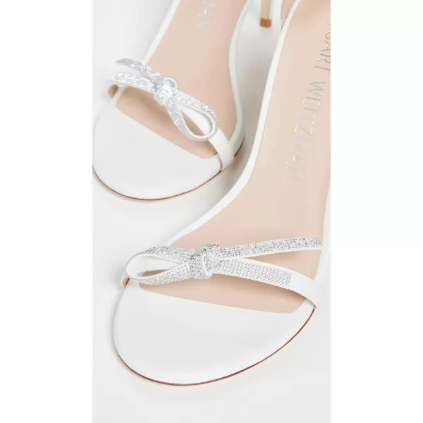 Stuart Weitzman Womens Nudist Bow 100mm SandalsWhite