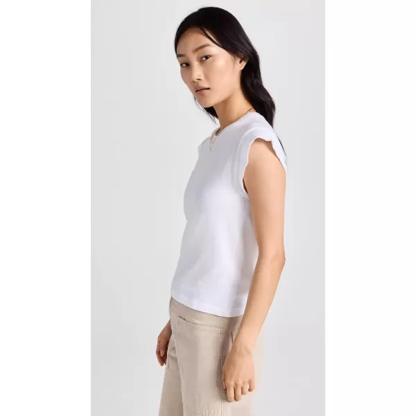 THE GREAT Womens The Peak Shoulder TeeTrue White