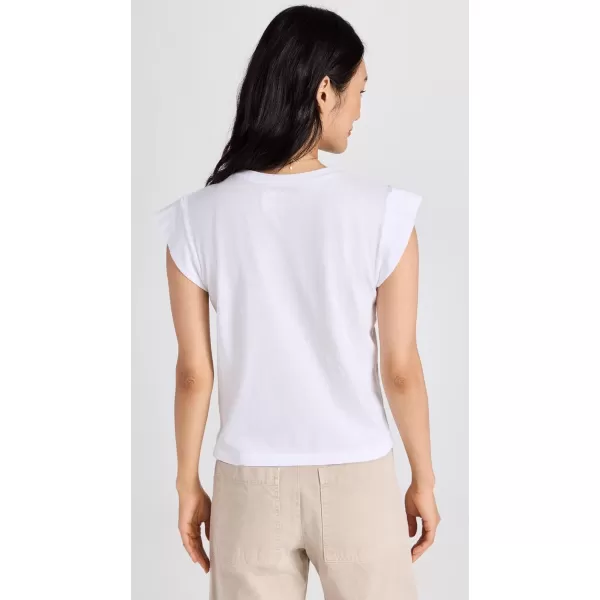 THE GREAT Womens The Peak Shoulder TeeTrue White