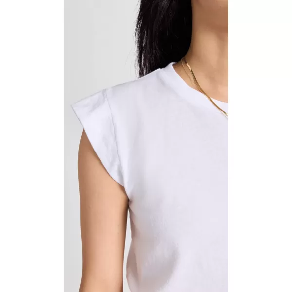 THE GREAT Womens The Peak Shoulder TeeTrue White