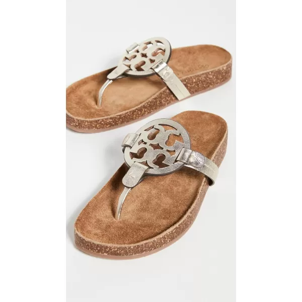 Tory Burch Womens Miller Cloud SandalsSpark GoldNatural