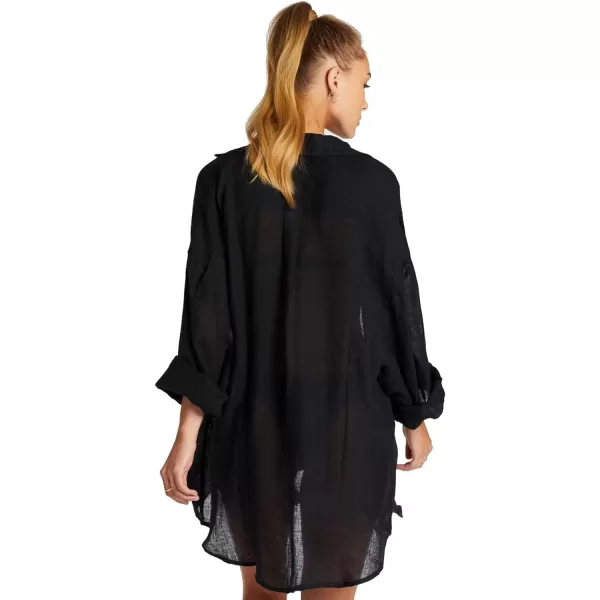 Vitamin A Catalina Tee DressLinen Gauze Black