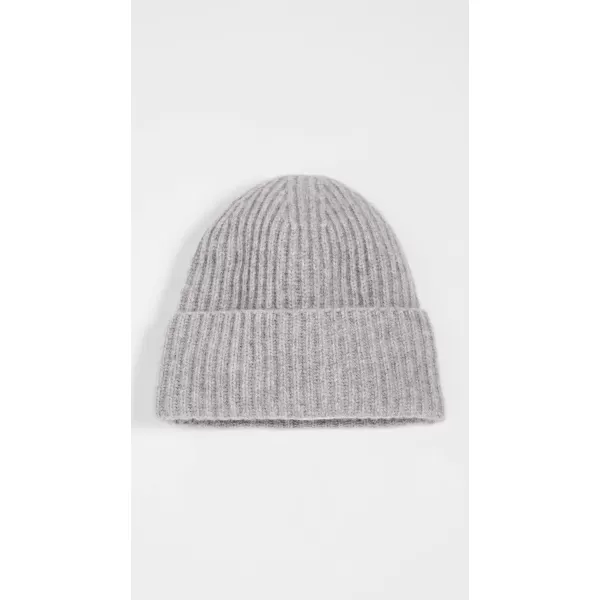 White  Warren Womens Cashmere Luxe Ribbed BeanieGrey Heather