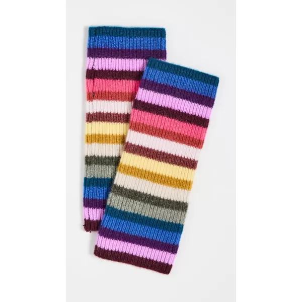 White  Warren Womens Cashmere Striped HandwarmersRainbow Multi