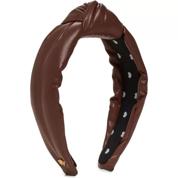 Lele Sadoughi Womens Faux Leather Knotted HeadbandWalnut