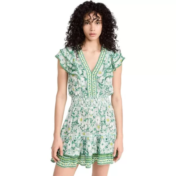 Poupette St Barth Womens Mini Dress Camila VGreen Mid 70s Garden