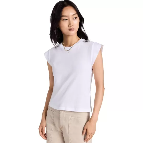 THE GREAT Womens The Peak Shoulder TeeTrue White