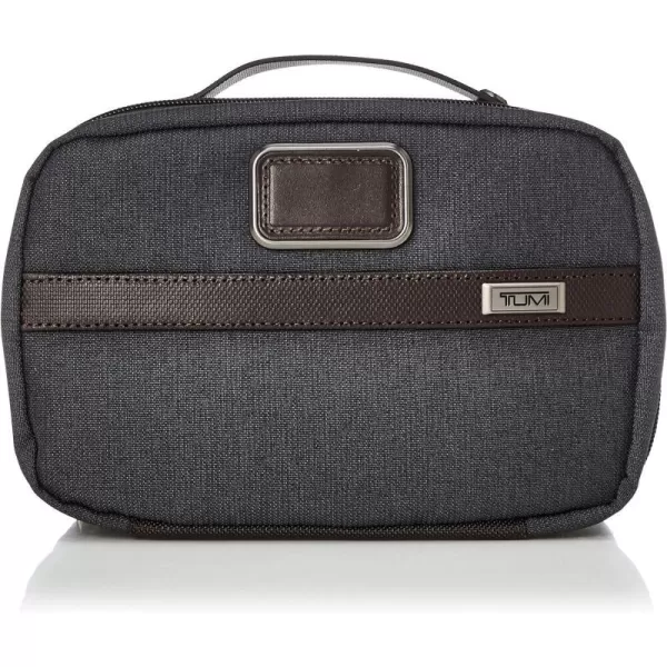 TUMI  Alpha 3 Split Travel Kit  Luggage Accessories Toiletry Bag for Men and Women with Embossed Leather Carry Handle  BlackAnthracite