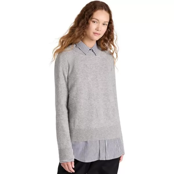 White  Warren Womens Cashmere Long Sleeve SweatshirtGrey Heather