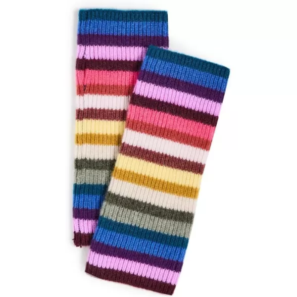 White  Warren Womens Cashmere Striped HandwarmersRainbow Multi