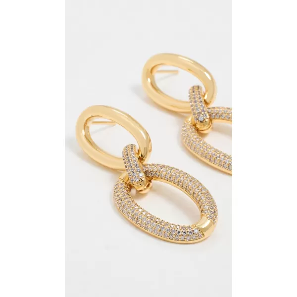 By Adina Eden Womens SolidPave Open Circle Drop Stud EarringsGold