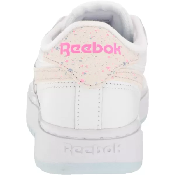 Reebok Womens Club C Double SneakerWhiteGlass BlueAtomic Pink