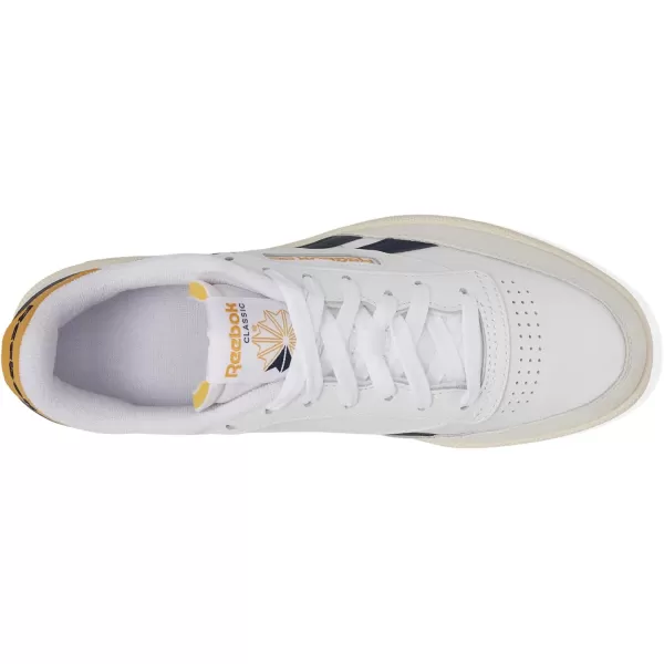 Reebok Womens Club C Double SneakerWhiteVector NavyRetro Gold