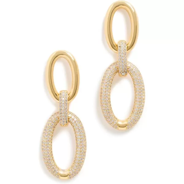 By Adina Eden Womens SolidPave Open Circle Drop Stud EarringsGold