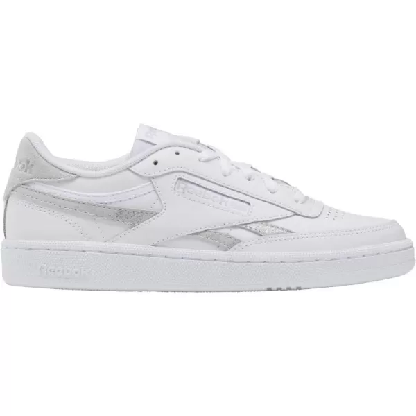 Reebok Womens Club C Double SneakerWhiteSteely FogSilver Metallic