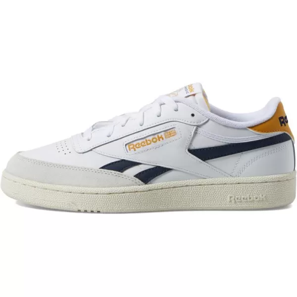 Reebok Womens Club C Double SneakerWhiteVector NavyRetro Gold