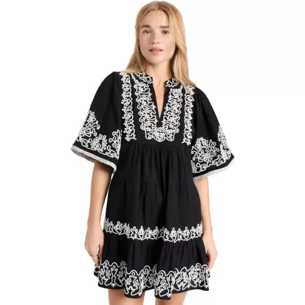 Sea Womens Cordera Embroidery Tiered DressBlack