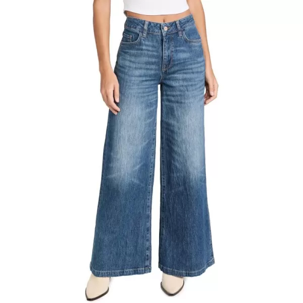 Triarchy Womens Ms Fonda High Rise Wide Leg JeansMedium Indigo